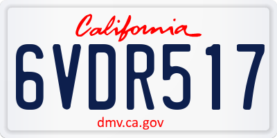 CA license plate 6VDR517