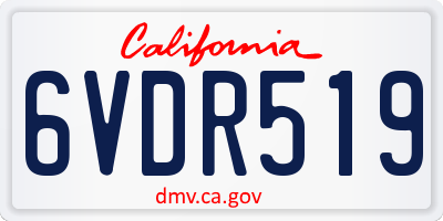CA license plate 6VDR519