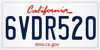 CA license plate 6VDR520