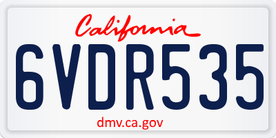 CA license plate 6VDR535