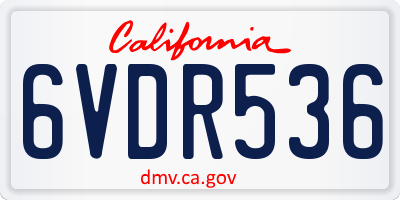 CA license plate 6VDR536