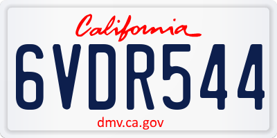 CA license plate 6VDR544