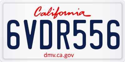 CA license plate 6VDR556