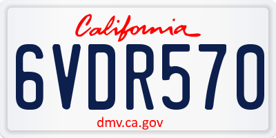 CA license plate 6VDR570