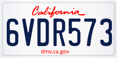 CA license plate 6VDR573
