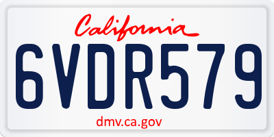 CA license plate 6VDR579