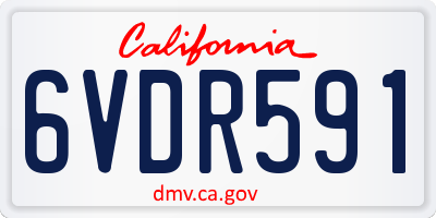 CA license plate 6VDR591