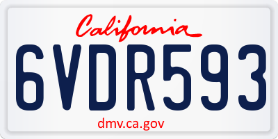 CA license plate 6VDR593