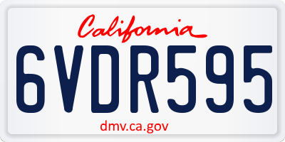 CA license plate 6VDR595