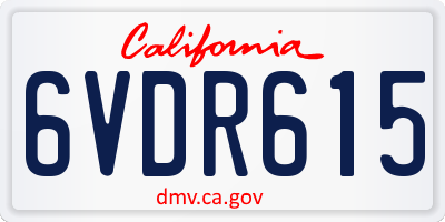 CA license plate 6VDR615