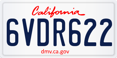CA license plate 6VDR622