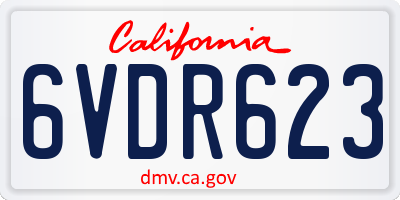 CA license plate 6VDR623