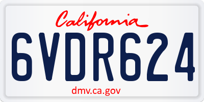 CA license plate 6VDR624