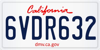 CA license plate 6VDR632