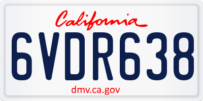 CA license plate 6VDR638