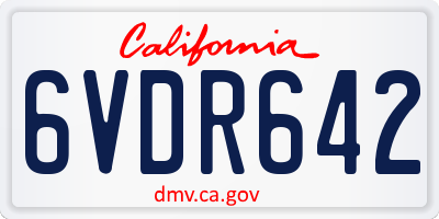 CA license plate 6VDR642