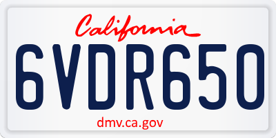 CA license plate 6VDR650