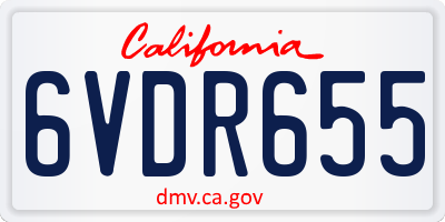 CA license plate 6VDR655