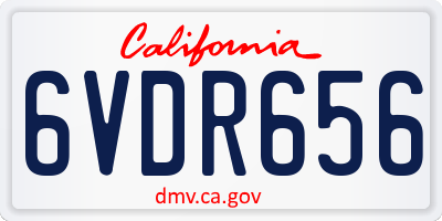 CA license plate 6VDR656