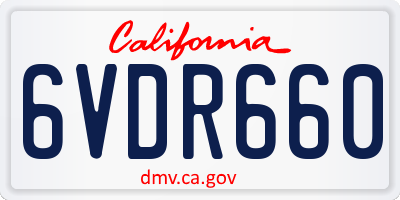 CA license plate 6VDR660