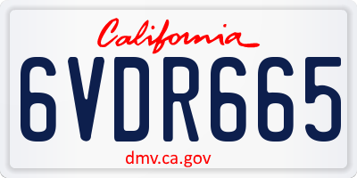 CA license plate 6VDR665