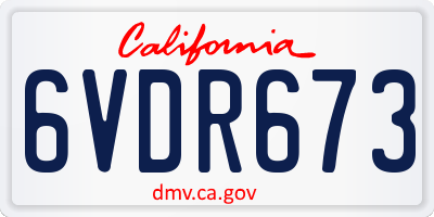 CA license plate 6VDR673