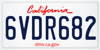CA license plate 6VDR682