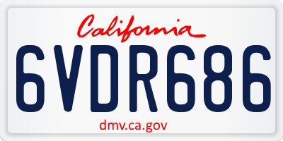CA license plate 6VDR686