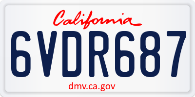 CA license plate 6VDR687