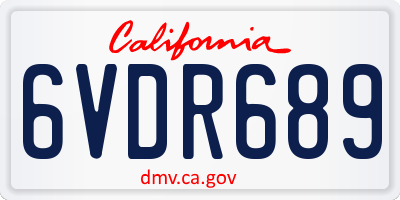 CA license plate 6VDR689