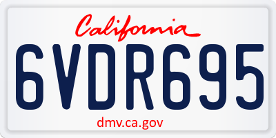 CA license plate 6VDR695
