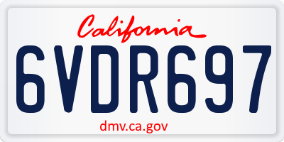 CA license plate 6VDR697