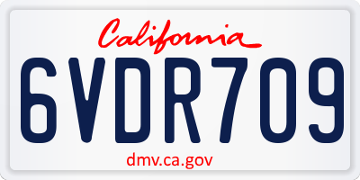 CA license plate 6VDR709
