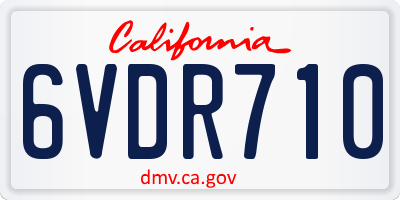 CA license plate 6VDR710
