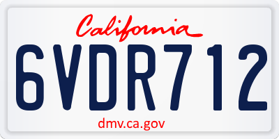 CA license plate 6VDR712