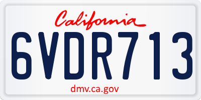 CA license plate 6VDR713