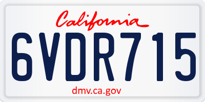 CA license plate 6VDR715