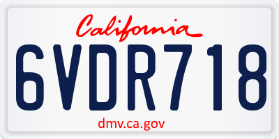 CA license plate 6VDR718