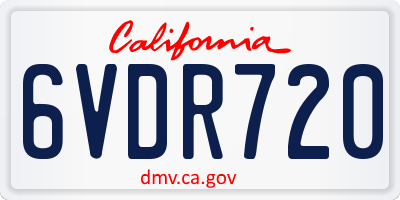 CA license plate 6VDR720
