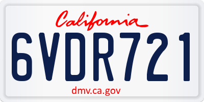 CA license plate 6VDR721