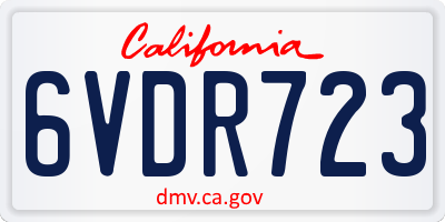 CA license plate 6VDR723