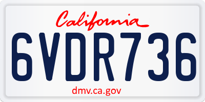 CA license plate 6VDR736