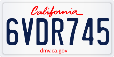CA license plate 6VDR745