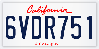 CA license plate 6VDR751