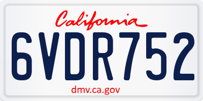 CA license plate 6VDR752