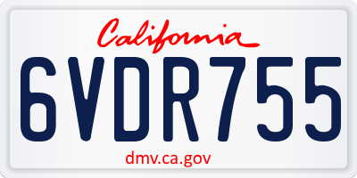 CA license plate 6VDR755