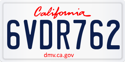 CA license plate 6VDR762