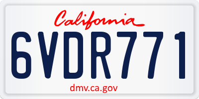 CA license plate 6VDR771