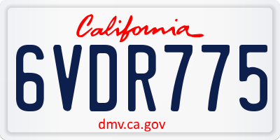 CA license plate 6VDR775
