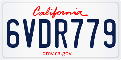CA license plate 6VDR779
